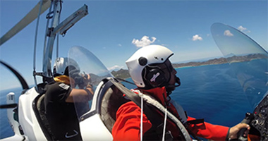 Flight above St Barth island with a gyrocopter