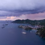 aerial photography of Gustavia St Barth from plane by french photographer Stéphane Scotto