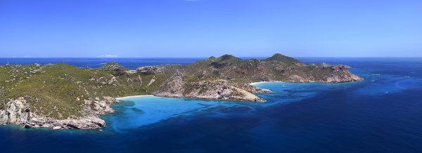 Gouverneur Aerial panoramic of St Barth island from a plane by photographer Stéphane Scotto