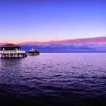 Photo du Bassin d'Arcachon : Les cabanes tchanquées de l'ile aux Oiseaux au coucher du soleil par le photographe Stéphane Scotto