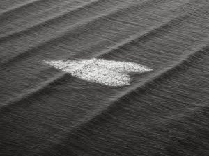 Bassin d'Arcachon, vue aérienne, océan, un coeur formé par l'écume