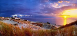 photo de la Dune du Pilat au coucher de soleil