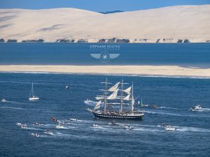 Le trois mats Belem en visite dans le Bassin d'Arcachon