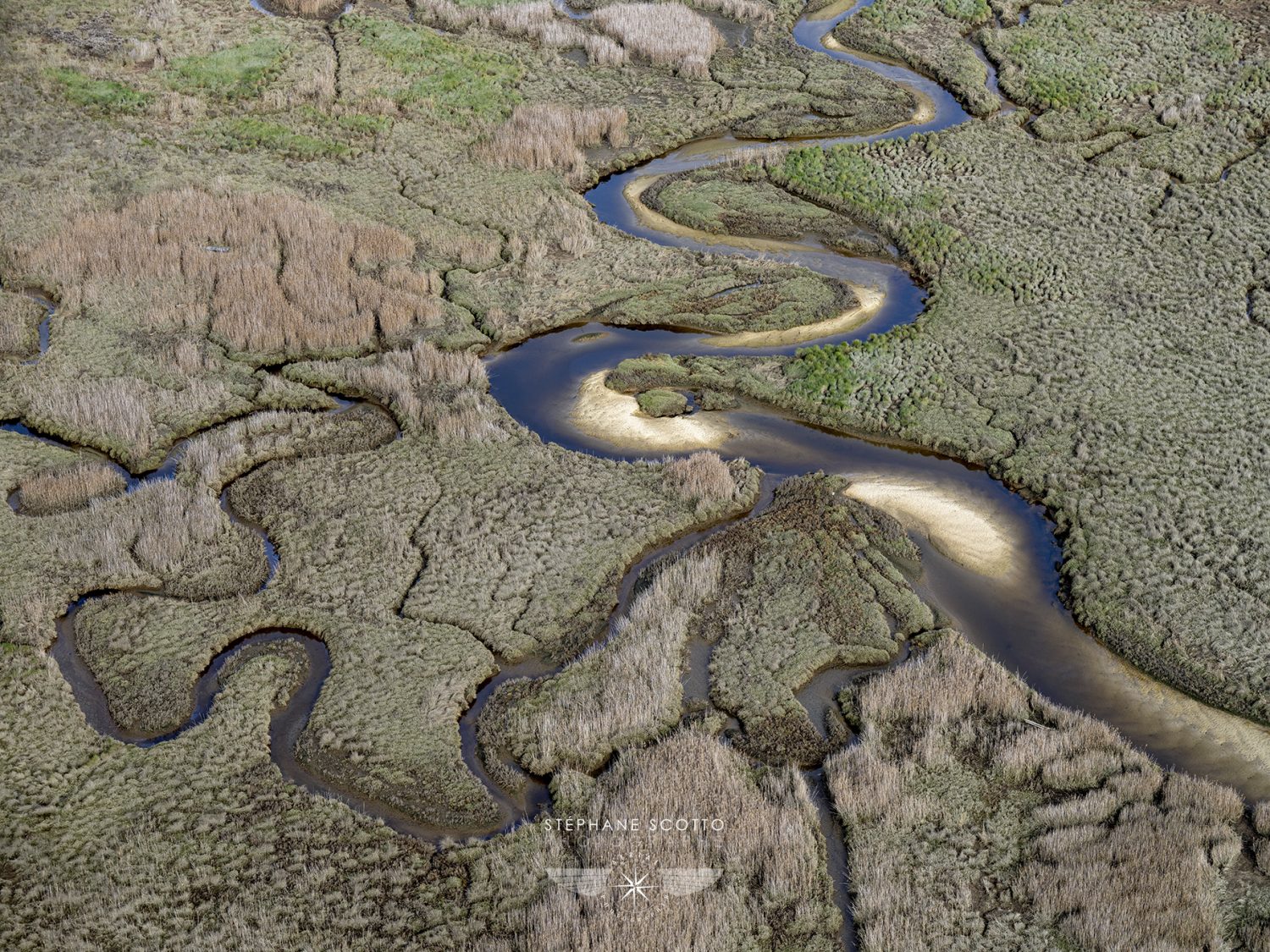 Photographie aérienne du Bassin d'Arcachon par l'artiste photographe Stéphane Scotto