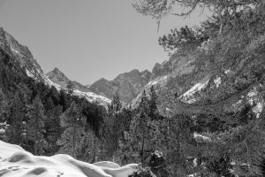 Lac de Gaube, pont d'Espagne. Paysage des hautes pyrénées, au niveau de Cauterets et du parc Naturel