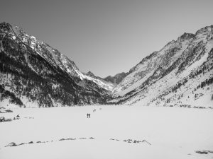 Lac de Gaube, pont d'Espagne. Paysage des hautes pyrénées, au niveau de Cauterets et du parc Naturel