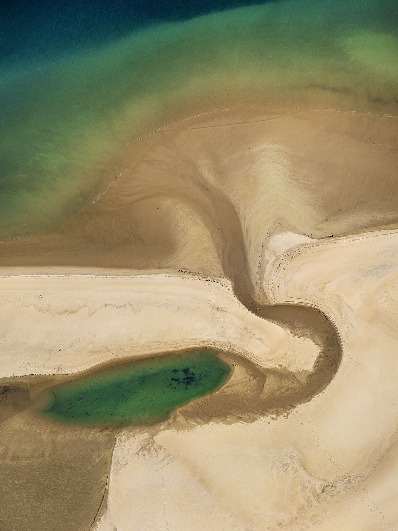 photo aérienne du banc d'arguin au bassin d'arachon par le photographe stéphane scotto