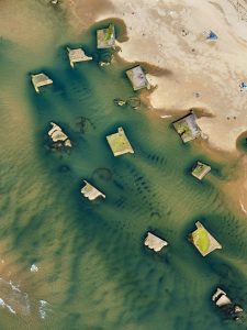 photo aérienne des blockhaus du Cap Ferret