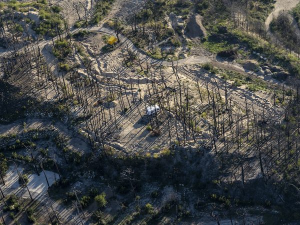 photo aérienne de la foret de la Teste de Buch après les incendies