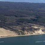 photo aérienne de la foret de la Teste de Buch après les incendies