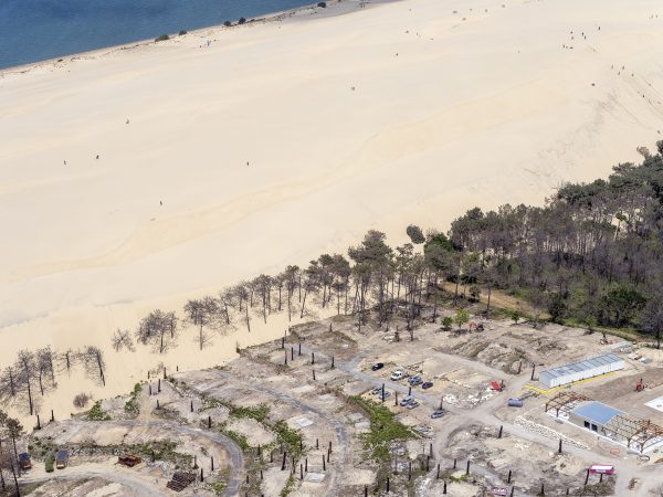 photo aérienne de la foret de la Teste de Buch après les incendies