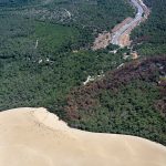 photo aérienne des incendies de la forêt de la Teste de Buch
