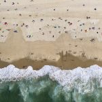 Vue aérienne de la plage naturiste de la Lagune en Gironde