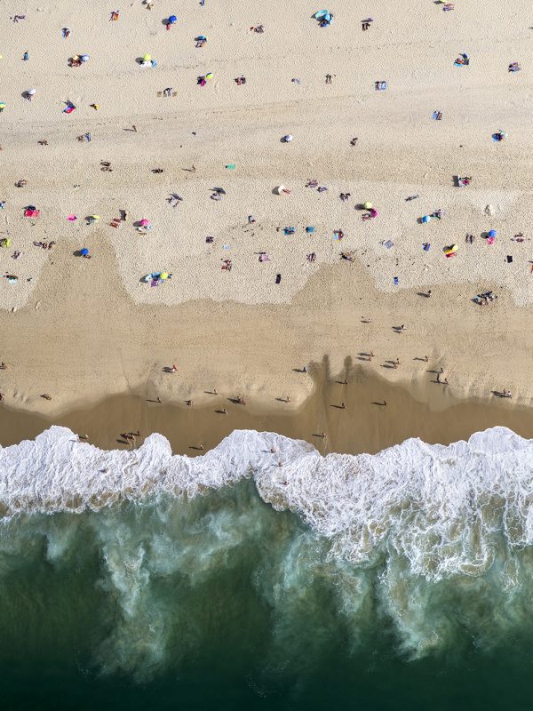 Vue aérienne de la plage naturiste de la Lagune en Gironde